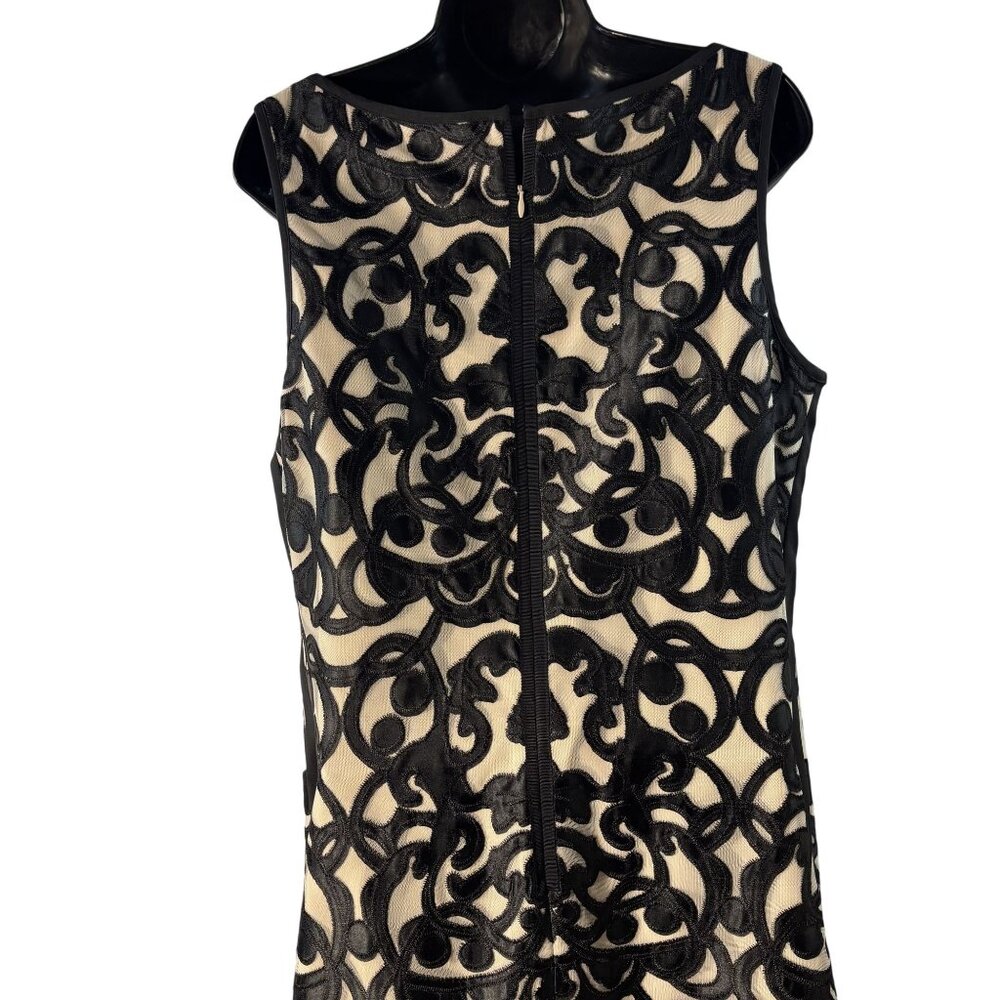 Vince Camuto Sleeveless Dress, Velvet Textured Pattern, Back Zipper Closure 14 - Picture 7 of 14